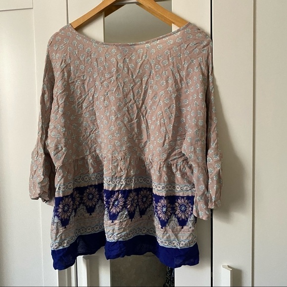 Timing 100% Rayon Peplum Blouse Size L - Picture 11 of 11